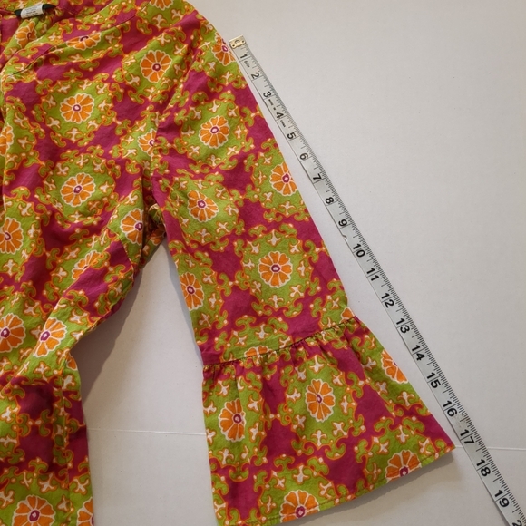 J Crew Women's Floral Tunic Pink And Green Top , Size M - Picture 6 of 7